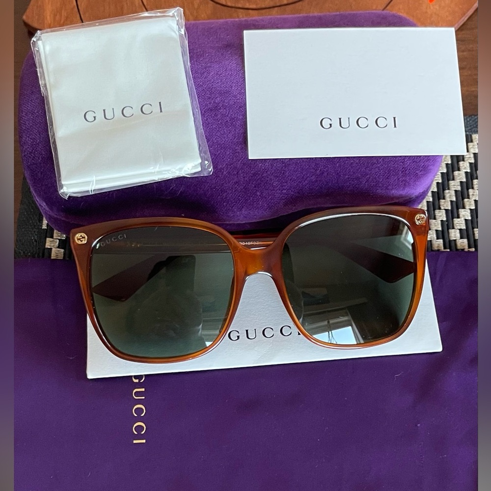 Gucci Brand New Havana Brown Frame Sunglasses (GG0022S 002) - Host Pick Item!! - Picture 3 of 16